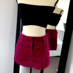 Purple velvet mini skirt- Guess Jeans